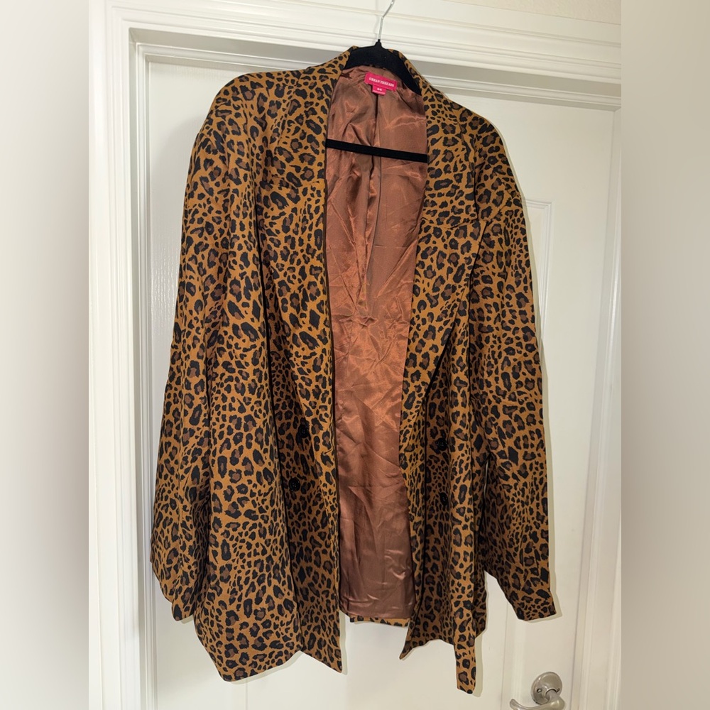 ASOS Curve Leopard Print Blazer
